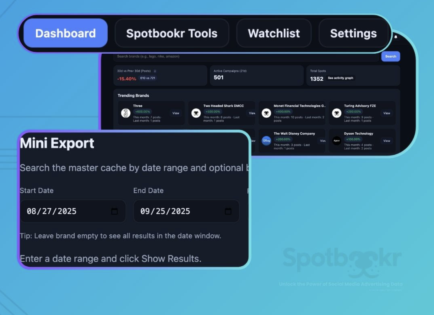 SpotBookr Dashboard